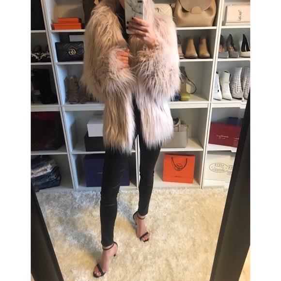 C & C California Jackets & Blazers - Pink Faux Fur Jacket